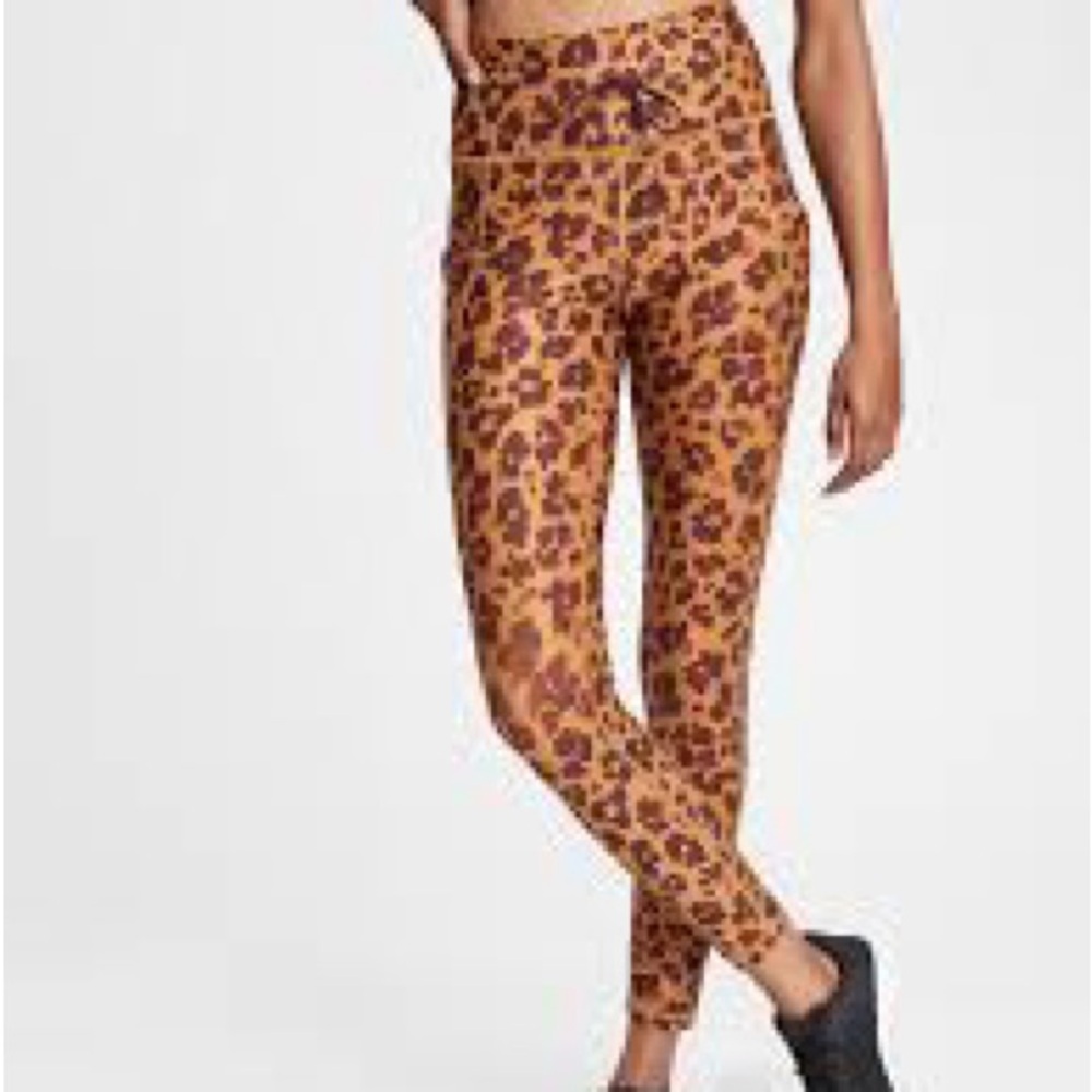 Gapfit high rise full length drawcord Leopard Print Women's Leggings